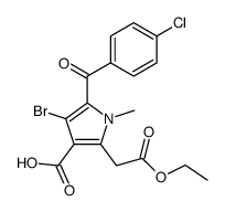 4-bromo-5-(4-chloro-benzoyl)-2-ethoxycarbonylmethyl-1-methyl-pyrrole-3-carboxylic acid结构式
