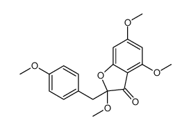 2,4,6-trimethoxy-2-[(4-methoxyphenyl)methyl]-1-benzofuran-3-one结构式