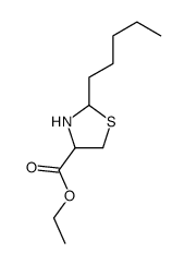 ethyl 2-pentyl-1,3-thiazolidine-4-carboxylate结构式