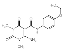 5-Pyrimidinecarboxamide,6-amino-N-(4-ethoxyphenyl)-1,2,3,4-tetrahydro-1,3-dimethyl-2,4-dioxo- Structure