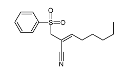 2-(benzenesulfonylmethyl)oct-2-enenitrile Structure