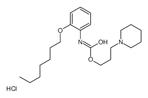 3-piperidin-1-ium-1-ylpropyl N-(2-heptoxyphenyl)carbamate,chloride Structure