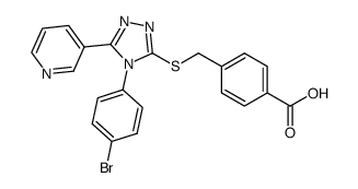 4-(((4-(4-bromophenyl)-5-(pyridin-3-yl)-4H-1,2,4-triazol-3-yl)thio)methyl)benzoic acid结构式