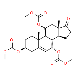 Androst-5-en-17-one, 3,7,11-tris[(methoxycarbonyl)oxy]-, (3beta,7alpha,11alpha)- (9CI) Structure