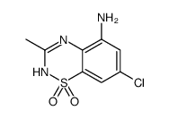 7-chloro-3-methyl-1,1-dioxo-4H-1λ6,2,4-benzothiadiazin-5-amine结构式