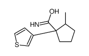 2-methyl-1-thiophen-3-ylcyclopentane-1-carboxamide结构式