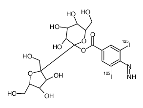 O-(4-diazo-3,5-diiodobenzoyl)sucrose structure