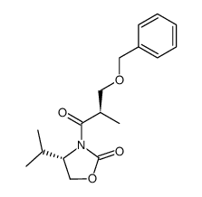 (S)-3-((R)-3-(benzyloxy)-2-methylpropanoyl)-4-isopropyloxazolidin-2-one结构式