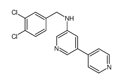 N-[(3,4-dichlorophenyl)methyl]-5-pyridin-4-ylpyridin-3-amine结构式