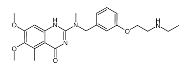 2-{[3-(2-ethylamino-ethoxy)-benzyl]-methyl-amino}-6,7-dimethoxy-5-methyl-1H-quinazolin-4-one结构式