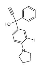 1-(3-iodo-4-pyrrolidinophenyl)-1-phenylprop-2-yn-1-ol结构式