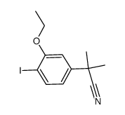 2-(3-ethoxy-4-iodo-phenyl)-2-methyl-propionitrile结构式