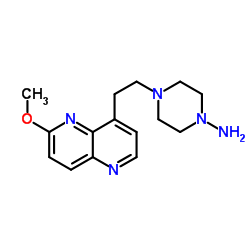 4-[2-(6-Methoxy-1,5-naphthyridin-4-yl)ethyl]-1-piperazinamine Structure