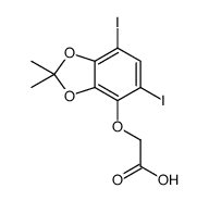 2-[(5,7-diiodo-2,2-dimethyl-1,3-benzodioxol-4-yl)oxy]acetic acid结构式