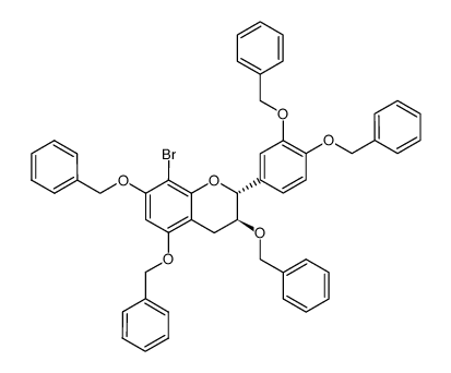 8-bromo-3,5,7,3',4'-penta-O-benzyl-(+)-catechin Structure