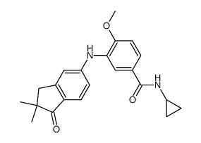 N-Cyclopropyl-3-(2,2-dimethyl-1-oxoindan-5-ylamino)-4-methoxybenzamide Structure