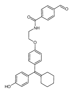 N-(2-{4-[cyclohexylidene-(4-hydroxy-phenyl)-methyl]-phenoxy}-ethyl)-4-formyl-benzamide Structure