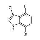 7-bromo-3-chloro-4-fluoro-1H-indole结构式