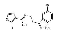 N-[2-(5-bromo-1H-indol-3-yl)ethyl]-2-iodofuran-3-carboxamide结构式
