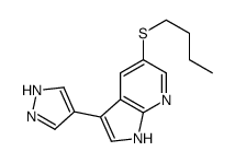 5-butylsulfanyl-3-(1H-pyrazol-4-yl)-1H-pyrrolo[2,3-b]pyridine Structure
