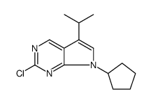 7H-Pyrrolo[2,3-d]pyrimidine, 2-chloro-7-cyclopentyl-5-(1-methylethyl) Structure