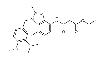 Ethyl N-[1-(3-isopropyl-4-methoxybenzyl)-2,7-dimethyl-1H-indol-4-yl]malonamate Structure