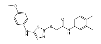 N-(3,4-dimethylphenyl)-2-[[5-(4-methoxyphenyl)amino-1,3,4-thiadiazol-2-yl]sulfanyl]acetamide结构式