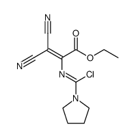 2-{[1-Chloro-1-pyrrolidin-1-yl-meth-(Z)-ylidene]-amino}-3,3-dicyano-acrylic acid ethyl ester结构式