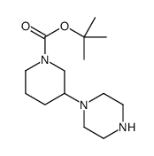 tert-butyl 3-piperazin-1-ylpiperidine-1-carboxylate结构式