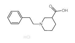 1-(2-Phenylethyl)piperidine-3-carboxylic acid hydrochloride结构式