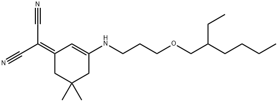 5,5-Dimethyl-1-dicyanmethylen-3-(3-(2-ethylhexyloxy)-propylamino)cyclohexen-2结构式