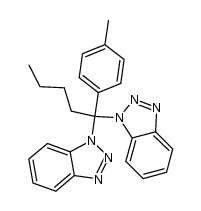 1,1'-(1-(p-tolyl)pentane-1,1-diyl)bis(1H-benzo[d][1,2,3]triazole)结构式