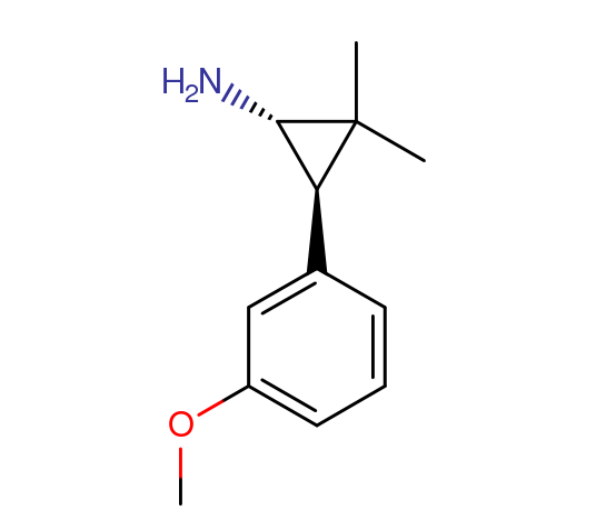 (1S,3R)-3-(3-methoxyphenyl)-2,2-dimethylcyclopropan-1-amine结构式