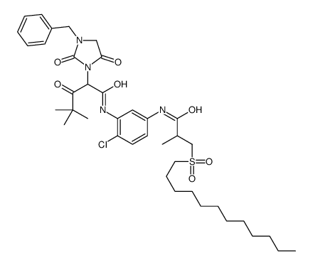N-[2-Chloro-5-[2-methyl-3-(dodecylsulfonyl)propanoylamino]phenyl]-2-(3-benzyl-2,5-dioxo-1-imidazolidinyl)-4,4-dimethyl-3-oxopentanamide结构式