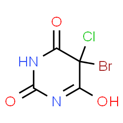 5-bromo-5-chloro-6-hydroxy-dihydro-pyrimidine-2,4-dione结构式
