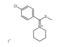 1-((4-chlorophenyl)(methylthio)methylene)piperidin-1-ium iodide结构式