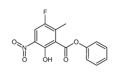 3-Fluoro-6-hydroxy-2-methyl-5-nitro-benzoic acid phenyl ester结构式