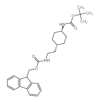 trans-N-Boc-4-[2-(Fmoc-amino)ethyl]cyclohexylamine Structure