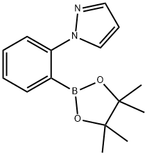 1-(2-(4,4,5,5-四甲基-1,3,2-二氧杂硼烷-2-基)苯基)-1H-吡唑结构式