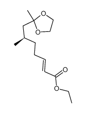 (6R)-ethyl-6-methyl-8,8-(ethylenedioxy)-2-nonenoate Structure