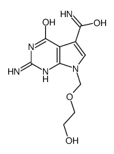 2-amino-7-(2-hydroxyethoxymethyl)-4-oxo-1H-pyrrolo[2,3-d]pyrimidine-5-carboxamide结构式