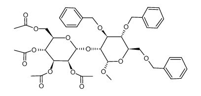 methyl 2-O-(2,3,4,6-tetra-O-acetyl-α-D-mannopyranosyl)-3,4,6-tri-O-benzyl-α-D-glucopyranoside Structure