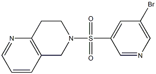 1,6-Naphthyridine, 6-[(5-bromo-3-pyridinyl)sulfonyl]-5,6,7,8-tetrahydro- Structure