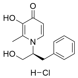 (S)-3-羟基-1-(1-羟基-3-苯基丙烷-2-基)-2-甲基吡啶-4(1H)-盐酸盐结构式