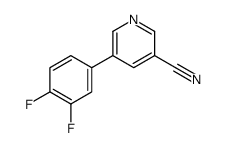 5-(3,4-difluorophenyl)pyridine-3-carbonitrile结构式