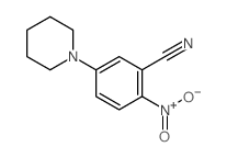 2-硝基-5-(哌啶-1-基)苯甲腈结构式