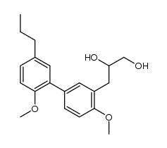 3-(4,2'-dimethoxy-5'-propyl-biphenyl-3-yl)-propane-1,2-diol结构式