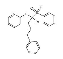 1-bromo-4-phenyl-1-(phenylsulfonyl)-1-(pyridin-2-ylthio)butane结构式