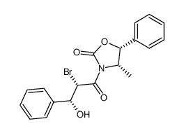 (4S,5R)-3-((2S,3R)-2-bromo-3-hydroxy-3-phenylpropanoyl)-4-methyl-5-phenyloxazolidin-2-one Structure