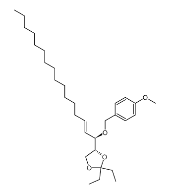 (2R,3R)-1,2-O-pentylidene-3-(4-methoxybenzyl)-(4E)-octadecen-1,2,3-triol Structure